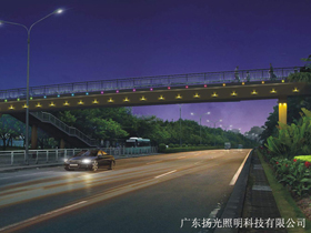 東莞長塘（táng）路人行天橋夜景（jǐng）照明