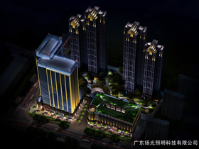 武漢後襄河大廈夜景燈光