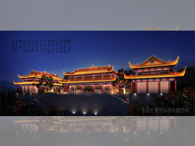 東莞大嶺山觀音寺古建築夜景照明設（shè）計