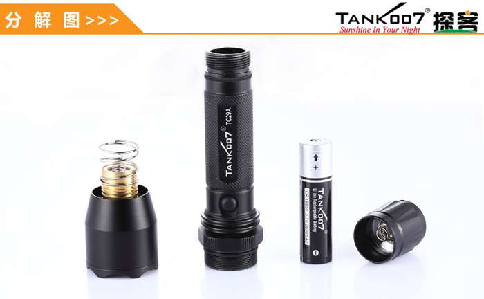 TANK007 LED手電筒（tǒng）分解圖